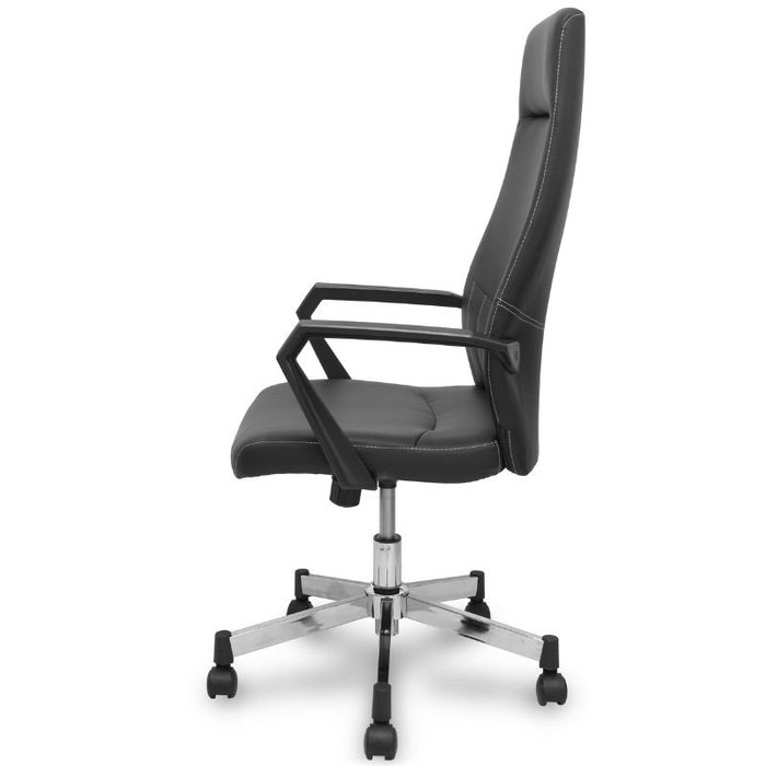 FORÖL Sillón Opti520 con mecanismo Basculante, Similpiel Negro y Base Cromada